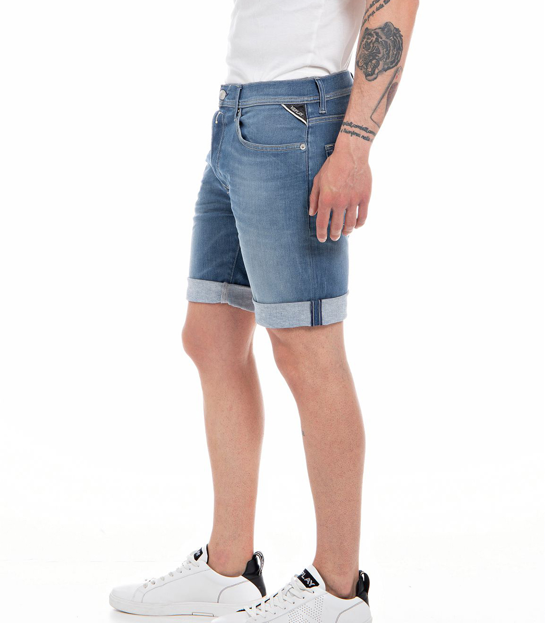 テーパード Hyperflex リサイクル360°デニムショーツ 詳細画像 ミディアムブルー 3